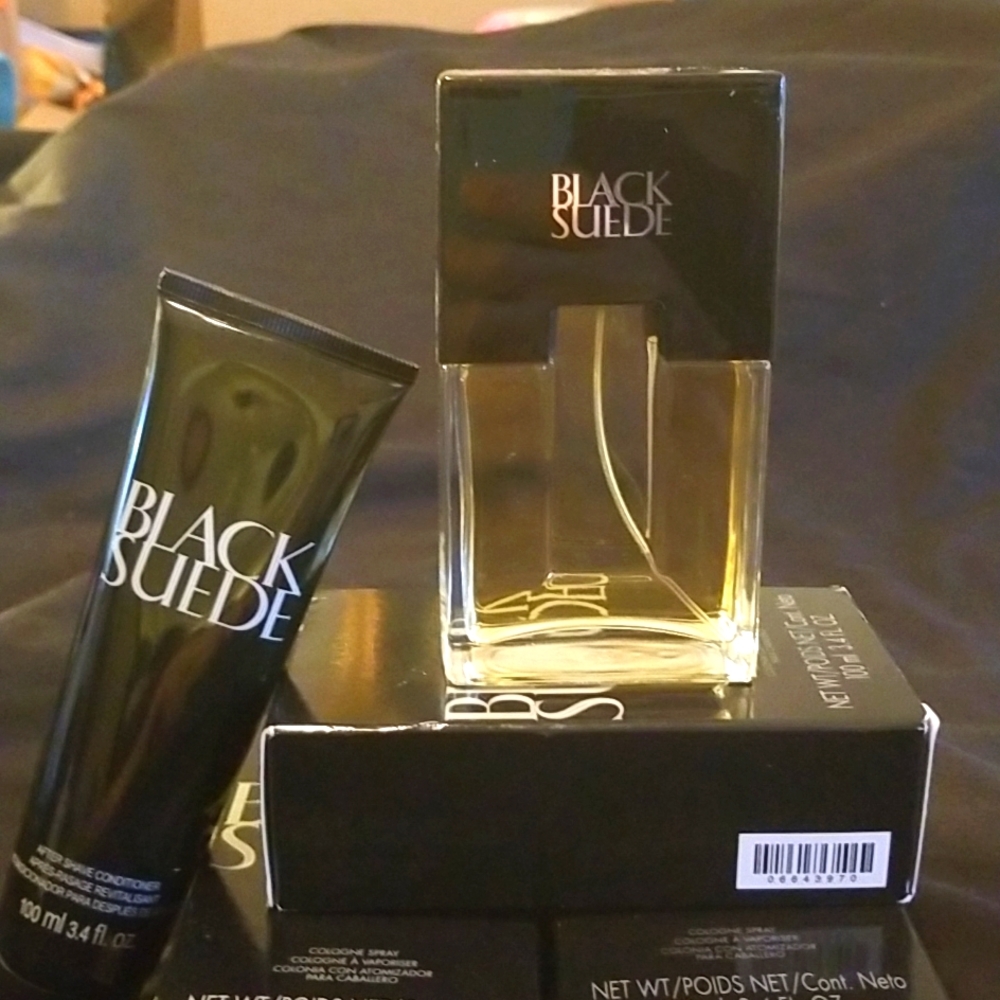 avon black suede cologne spray with after shave conditioner